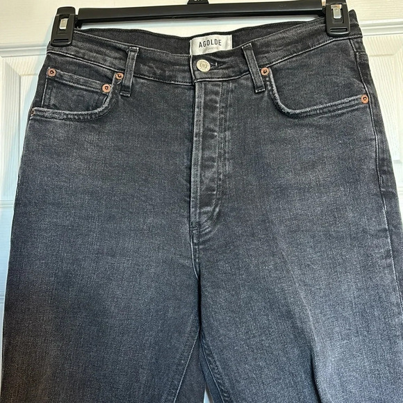 Agolde women’s black distressed high rise jeans size 27 - Picture 1 of 11